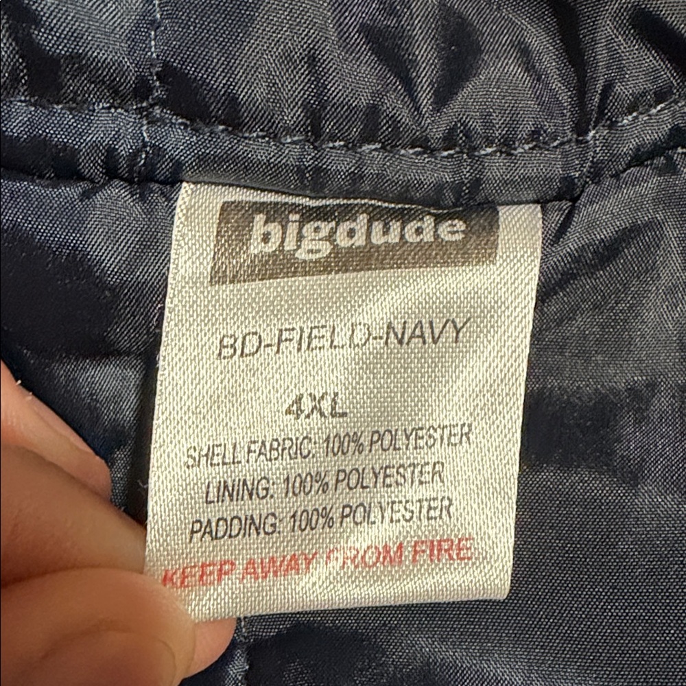 Men's Navy Parka with Faux Fur Hood - Picture 3 of 4